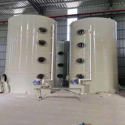 Torre de pulverização de esfregão de esfregão úmida de aço inoxidável PP personalizada para tratamento de resíduos de gás ácido alcalino