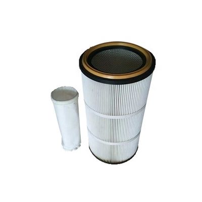 Cartucho de filtro de coletor de poeira industrial de fibra de poliéster com diâmetro interno de 215 mm